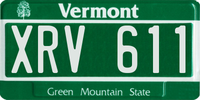 VT license plate XRV611