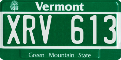 VT license plate XRV613