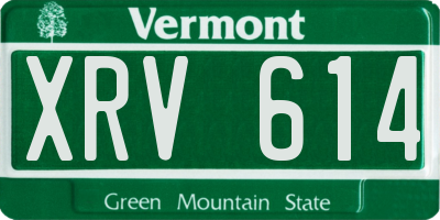 VT license plate XRV614