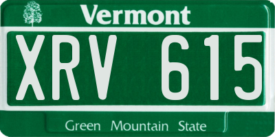 VT license plate XRV615