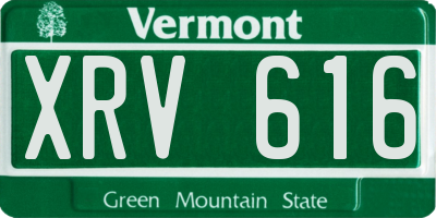 VT license plate XRV616