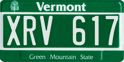 VT license plate XRV617