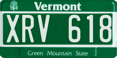 VT license plate XRV618