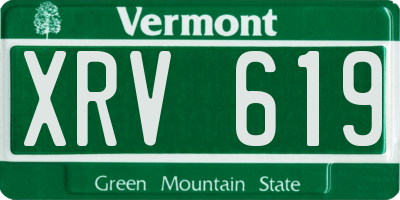 VT license plate XRV619
