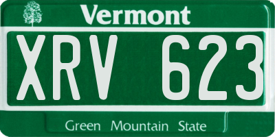 VT license plate XRV623