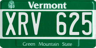 VT license plate XRV625