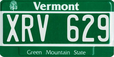 VT license plate XRV629