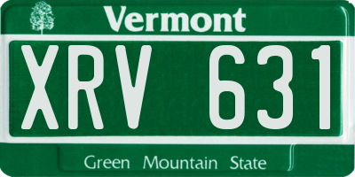 VT license plate XRV631