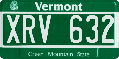 VT license plate XRV632