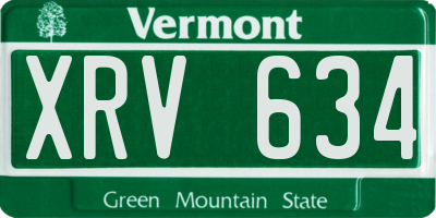 VT license plate XRV634