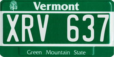 VT license plate XRV637