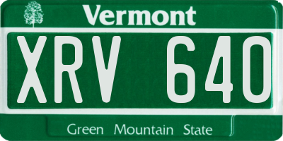 VT license plate XRV640