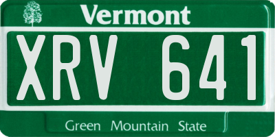 VT license plate XRV641