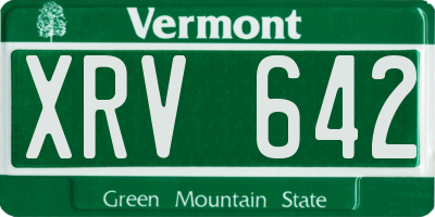 VT license plate XRV642
