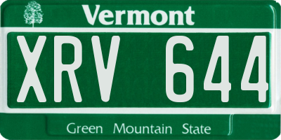 VT license plate XRV644