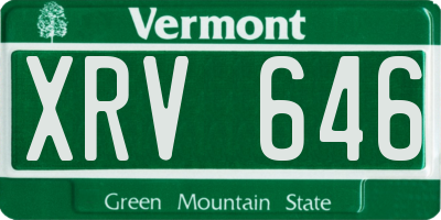 VT license plate XRV646