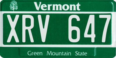 VT license plate XRV647