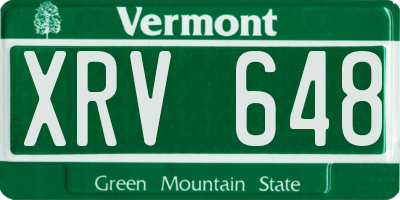 VT license plate XRV648