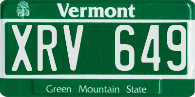 VT license plate XRV649