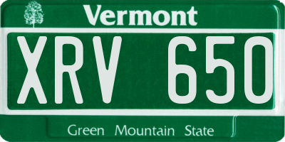 VT license plate XRV650