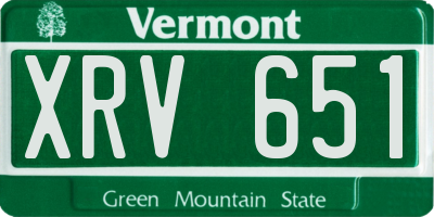 VT license plate XRV651