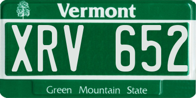 VT license plate XRV652