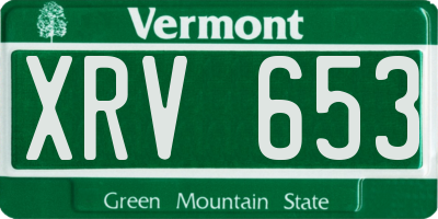 VT license plate XRV653