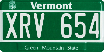 VT license plate XRV654