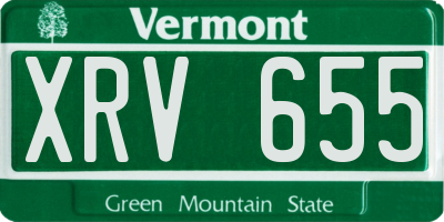 VT license plate XRV655
