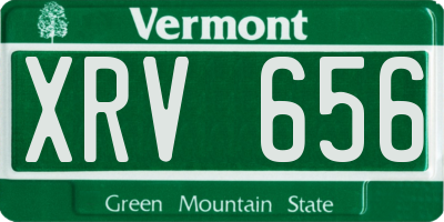 VT license plate XRV656