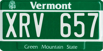 VT license plate XRV657
