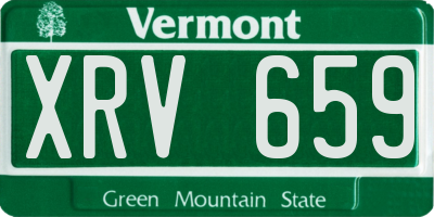 VT license plate XRV659