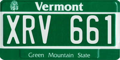 VT license plate XRV661