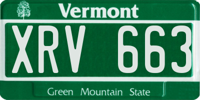VT license plate XRV663