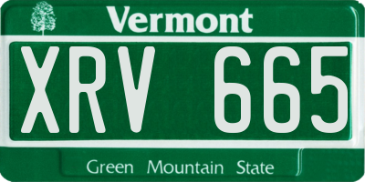 VT license plate XRV665