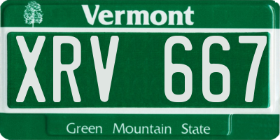 VT license plate XRV667