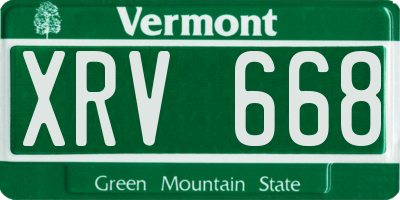 VT license plate XRV668