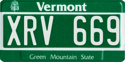 VT license plate XRV669
