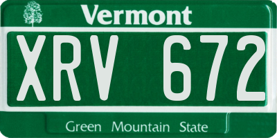 VT license plate XRV672