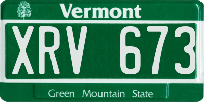 VT license plate XRV673