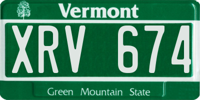 VT license plate XRV674