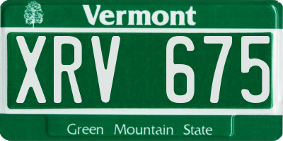 VT license plate XRV675