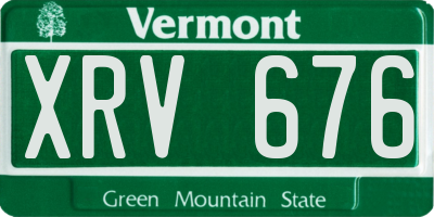 VT license plate XRV676