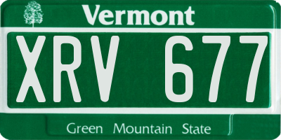 VT license plate XRV677