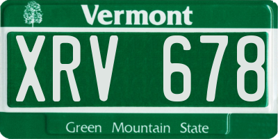 VT license plate XRV678