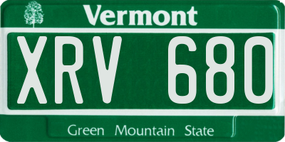 VT license plate XRV680