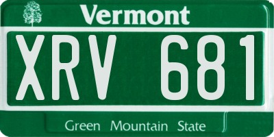 VT license plate XRV681