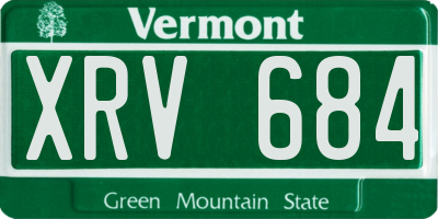 VT license plate XRV684