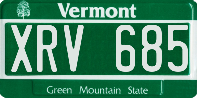 VT license plate XRV685
