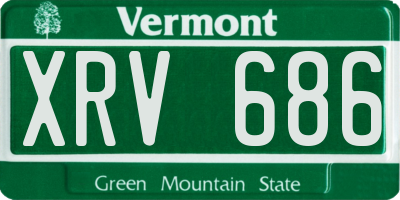 VT license plate XRV686
